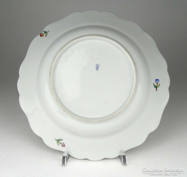 1Q692 Antik dús Viktória mintás óherendi porcelán tál tányér