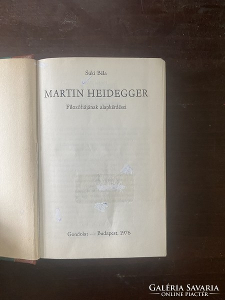 Suki Béla: Martin Heidegger filozófiájának alapkérdései
