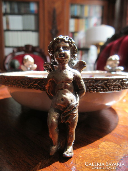 Bronz kerámia asztalközép asztali dísz angyalkás dísztárgy 2.