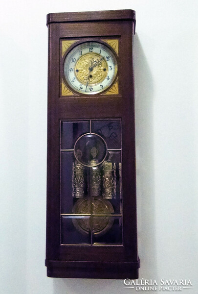 9013 Antique Art Nouveau three-weight wall clock