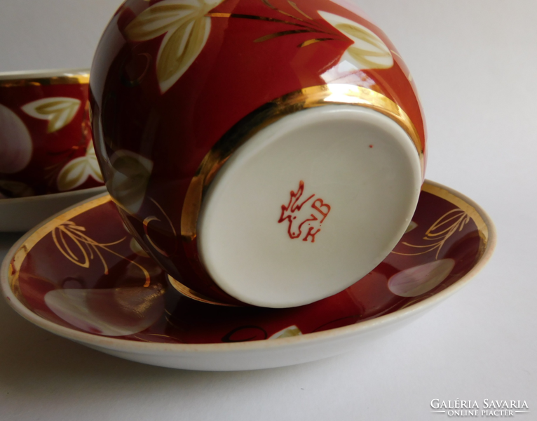 Verbilki szovjet/orosz kézzel festett teás szettek - 2 darab