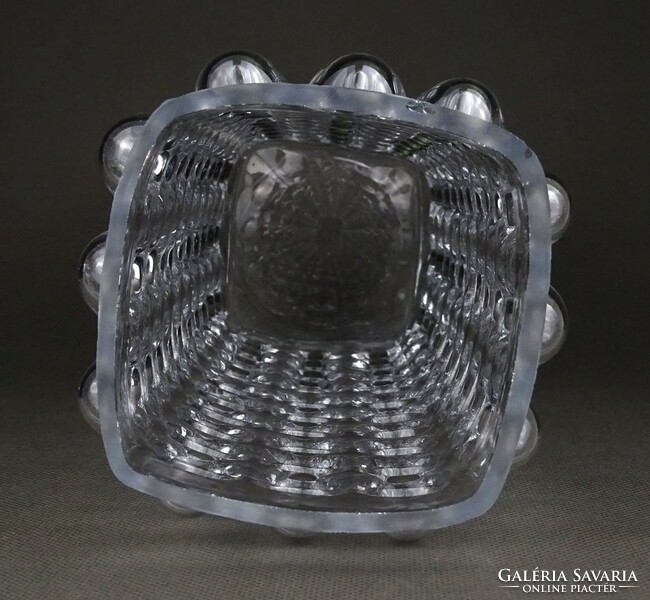 1L317 Régi bütykös művészi üveg váza 30 cm