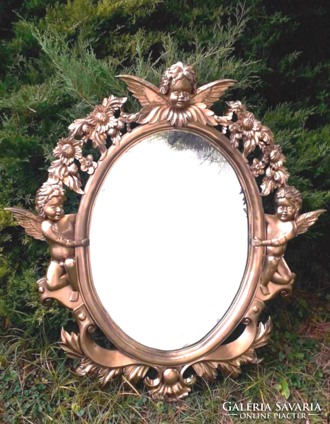 Gilded mirror / angel - putto.