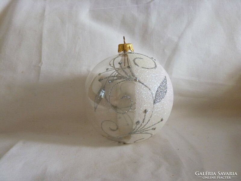 Retro-style glass Christmas tree decoration - translucent sphere!