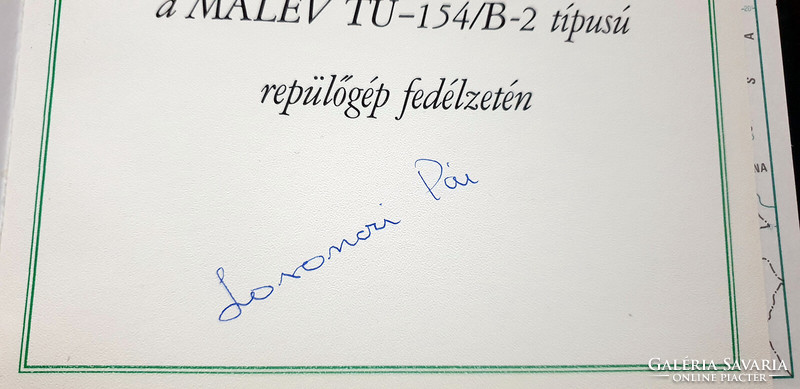 With the original (!!!) signature of Pál Losonczi - Malév - route information 1985