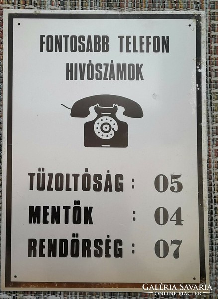 Retro régi telefon tábla