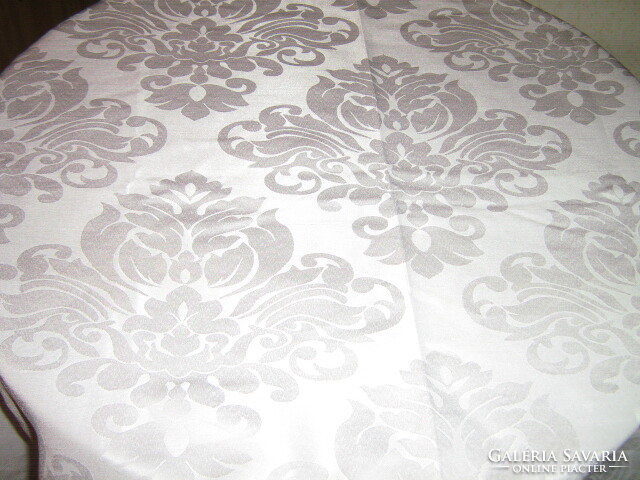 Beautiful baroque rose-patterned elegant baroque-patterned shiny snow-white silk damask tablecloth large runner