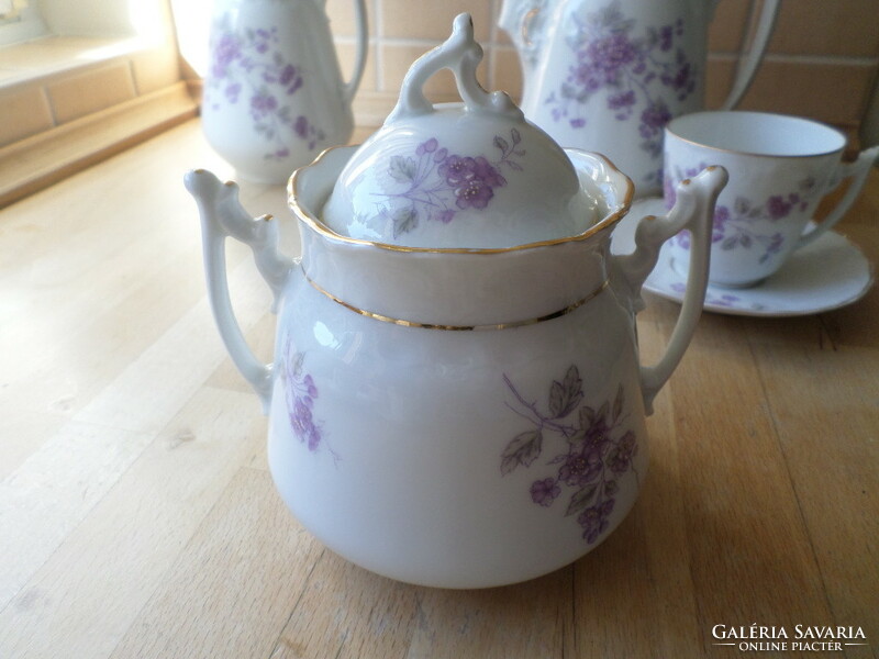 Old-antique art nouveau porcelain tea set for 4 people