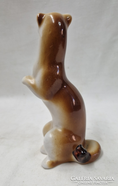 Rare art deco style porcelain weasel figurine in perfect condition 14.5 cm.