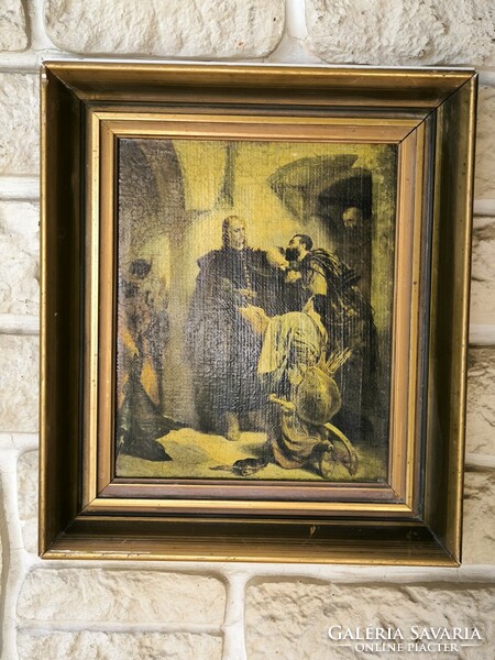 Gyula Benczúr's Farewell to László Hunyadi canvas picture in frame