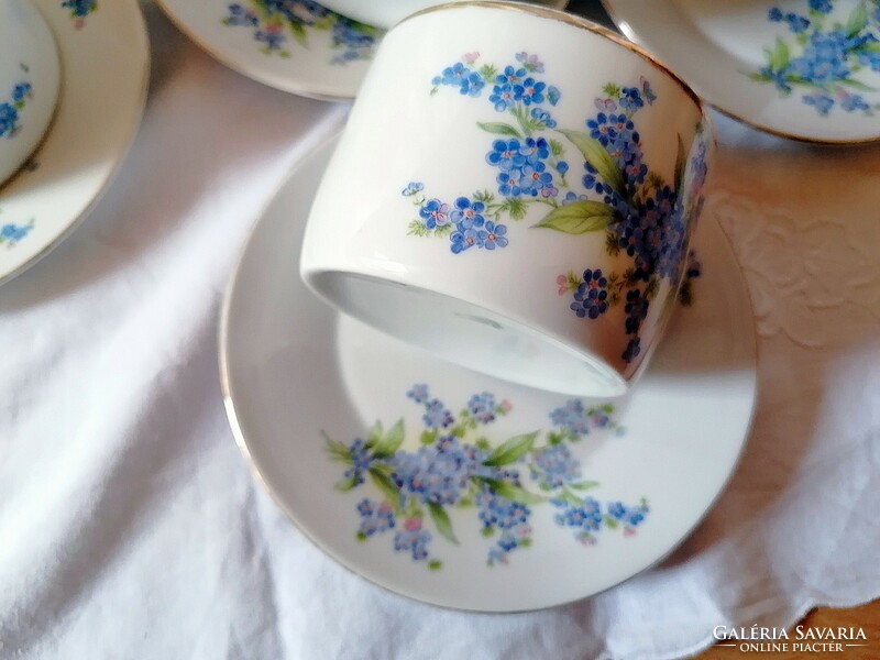 Zsolnay, forget-me-not teacups from the Hungarikum series from the turn of the century