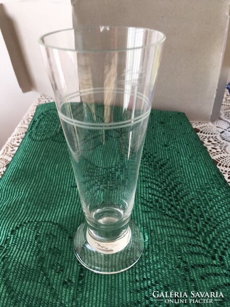 Antik üveg pohár mércézett 2 dl