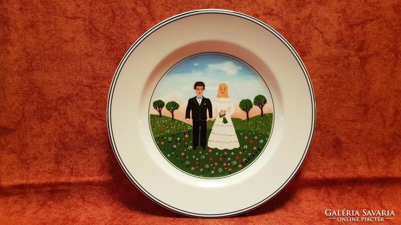Villeroy & Boch ,,Esküvő" 1 darab prémium porcelán kistányér 21 cm átmérő