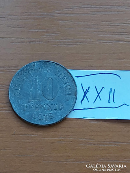 German Empire deutsches reich 10 pfennig 1918 zinc, ii. William xxii