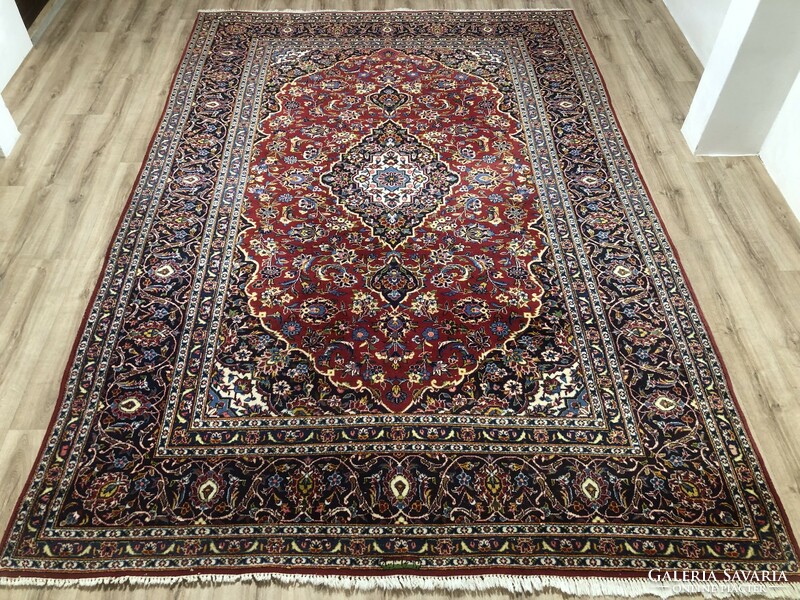 KASHAN - IRÁNI kézi csomózású gyapjú PERZSA szőnyeg, 248 x 368 cm