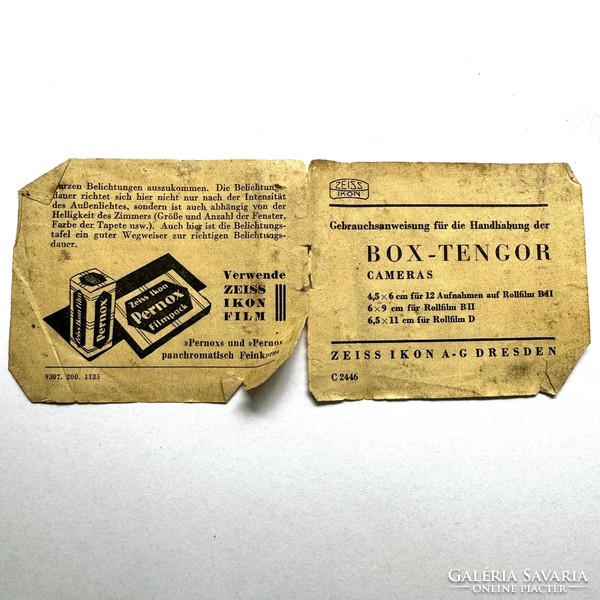 Zeiss Ikon Box Tengor - Német Zeiss Ikon Boxkamera 54/2 - Goerz Frontar, 1926-1938 + eredeti Bőrtok