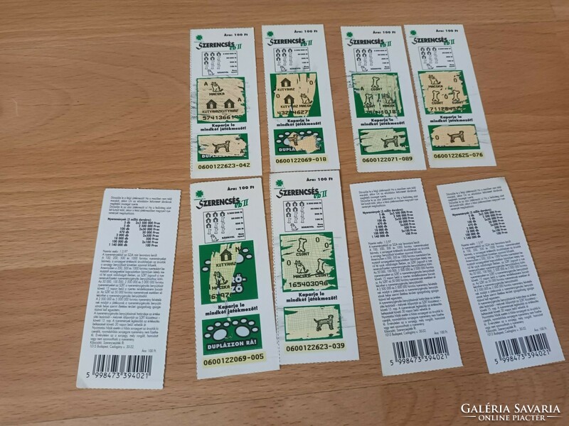 For collectors .- 9 Pcs lucky eb'ii old scratch card game