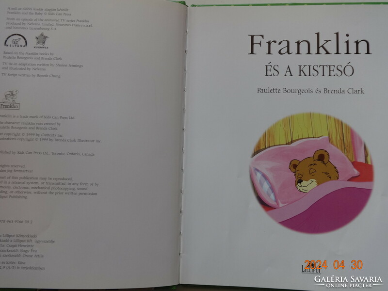 Paulette Bourgeois: FRANKLIN ÉS A KISTESÓ - régi mesekönyv Brenda Claark rajzaival