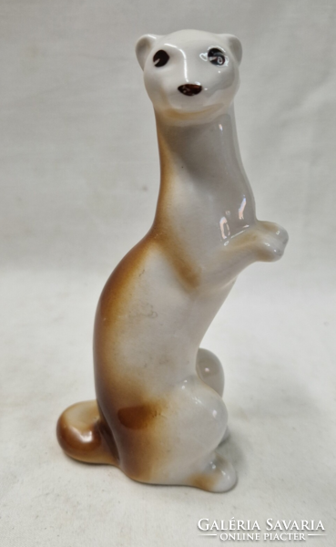 Rare art deco style porcelain weasel figurine in perfect condition 14.5 cm.
