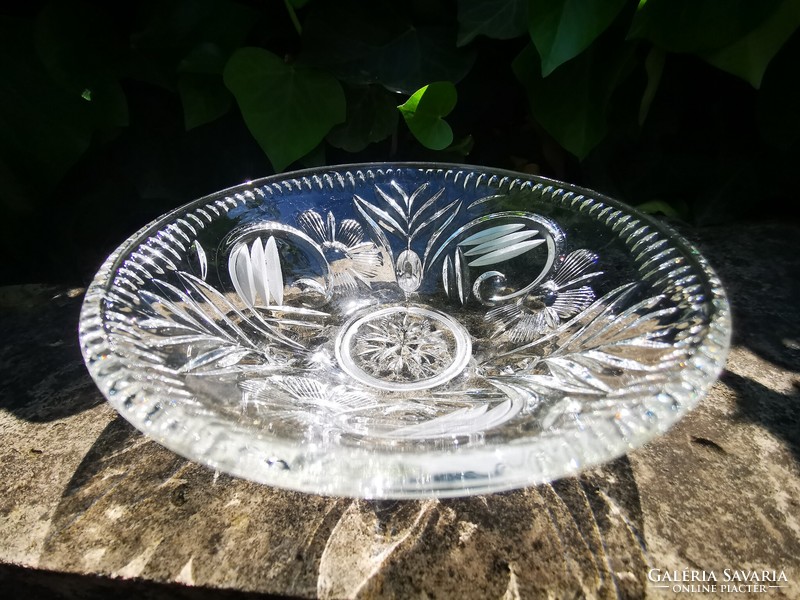 Crystal glass snailed serving tray