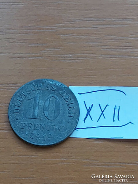 German Empire deutsches reich 10 pfennig 1919 zinc, ii. William xxii