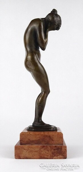 1Q829 betlen gyula: bronze female nude statue on a marble plinth 28 cm