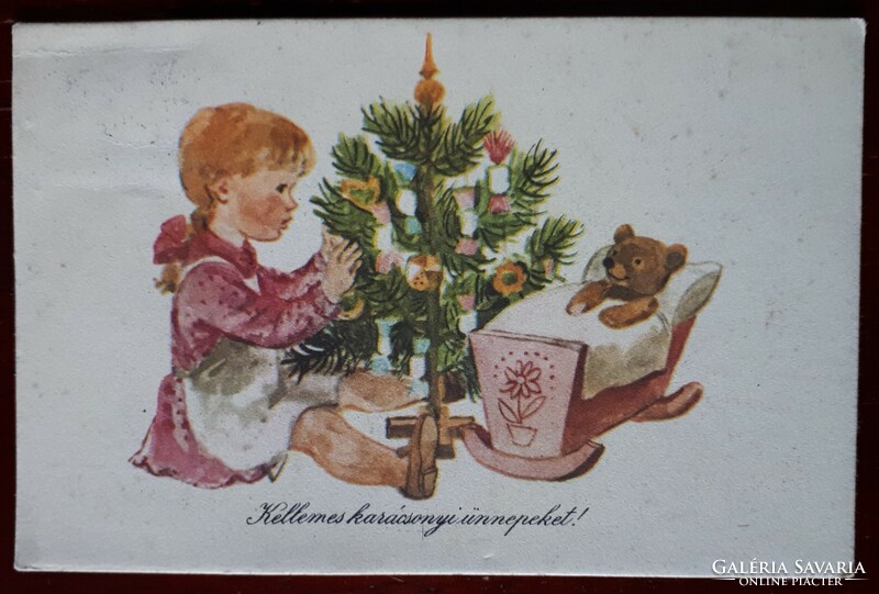 1958 ran postcard: Christmas