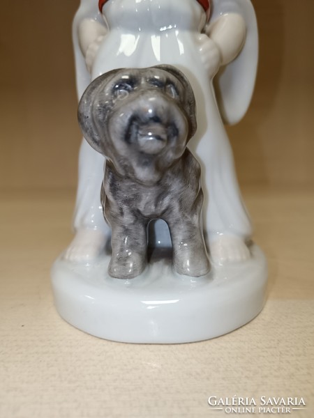 Herend porcelain bachelor with dog