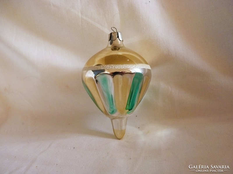 Old glass Christmas tree decoration - striped snail!