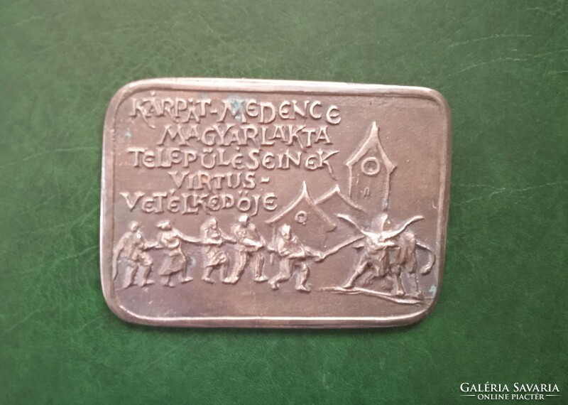 Commemorative plaque of the Carpathian - basin Hungarian-inhabited settlements bronze memorial
