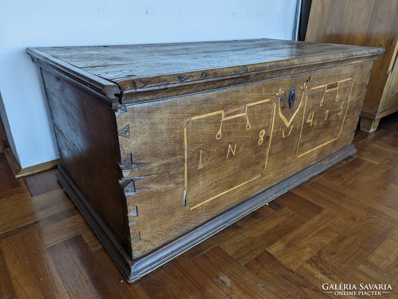 Carved year-old large chest