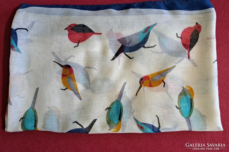 Women's colorful bird scarf, stole (l4642)