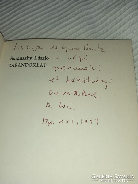 Baránszky László - Zarándoklat (Válogatott versek) Magvető Kiadó, 1987-  /dedikált példány!/