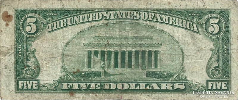 5 Silver Dollars 1934 
