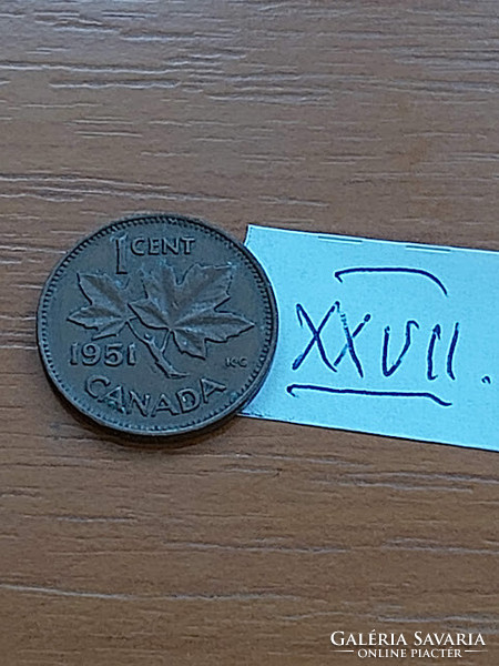 Canada 1 cent 1951 vi. George, bronze xxvii