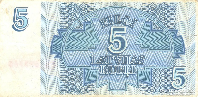5 rubel rubli 1992 Lettország 1.