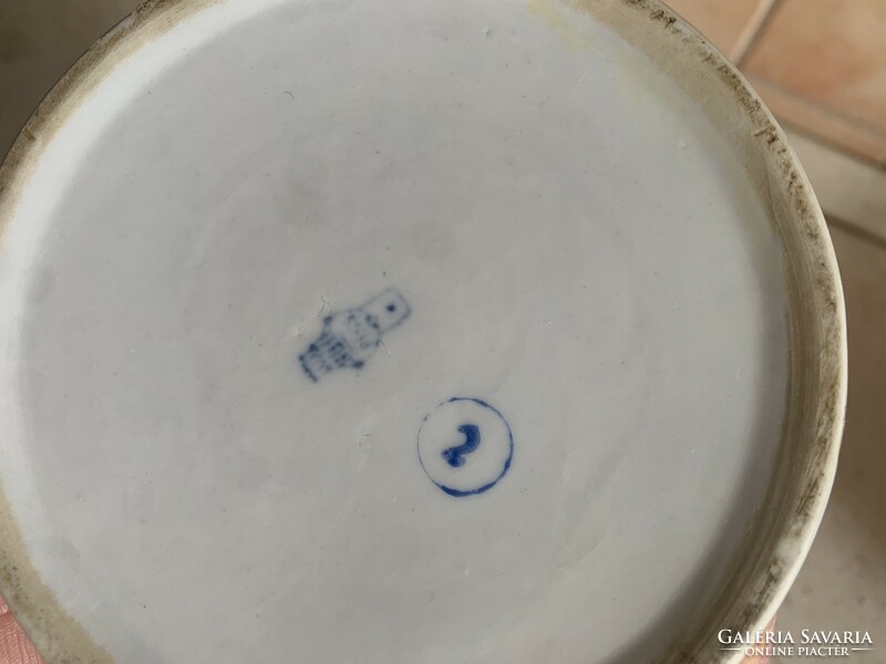 Antique rare Zsolnay mug with shield seal 0.5 l