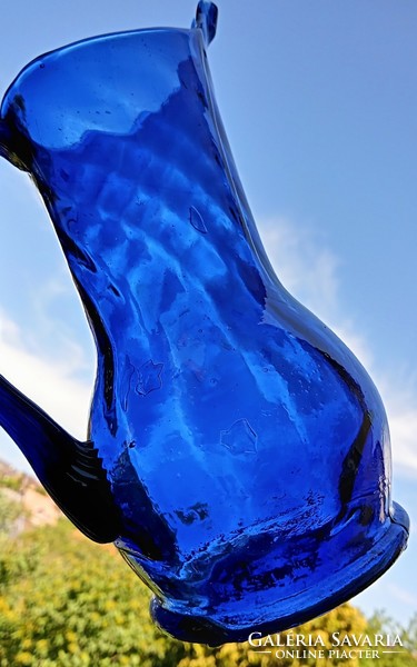 Kék üveg kancsó 20cm, 7dl