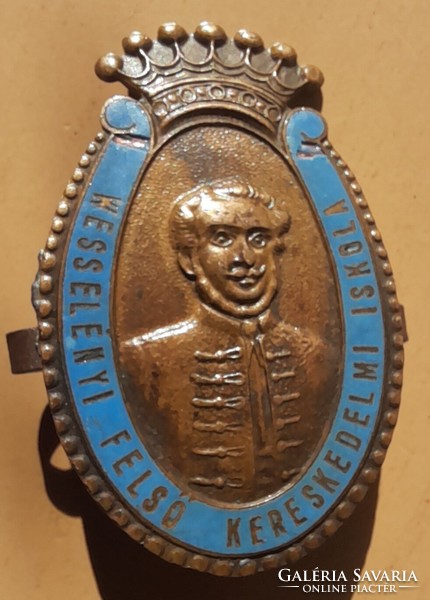 Wesselényi Upper Trade School cap badge. 49X33mm