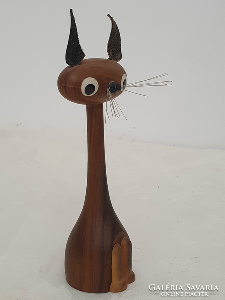 Danish style wooden cat figure