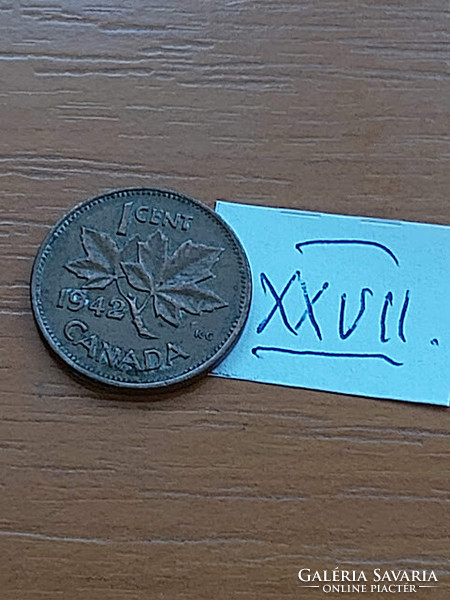 Canada 1 cent 1942 vi. George, bronze xxvii