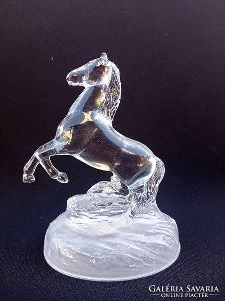 Francia Crystal d'Arques kristály ló szobor 16,5 cm