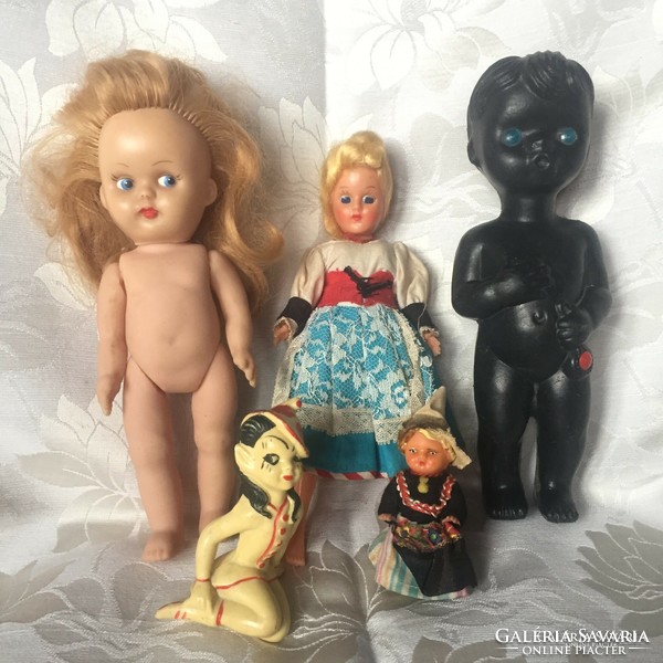 Old, retro, smaller size and a mini vintage doll, dolls in one
