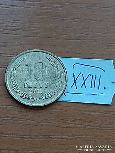 Chile 10 pesos 2010 nickel-brass bernardo o'higgins xxiii