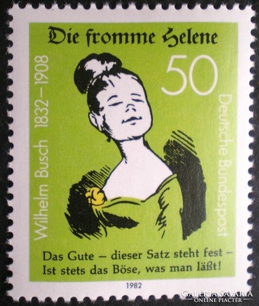 N1129 / Germany 1982 wilhelm busch stamp postal clerk