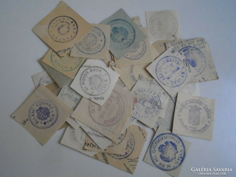 D202364  GYULA  régi bélyegző-lenyomatok 42 db.   kb 1900-1950's
