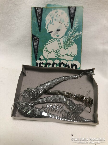 Antique, old Christmas tree decoration, in an icicle box