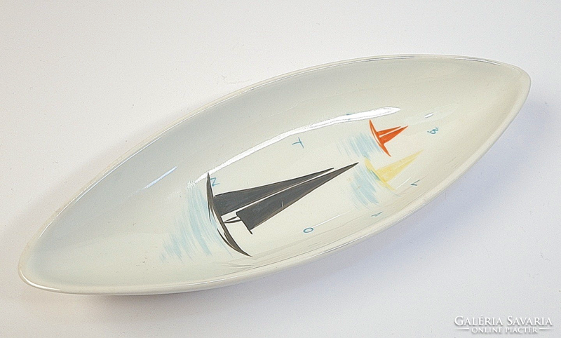 Retro Balaton souvenir, porcelain boat bowl