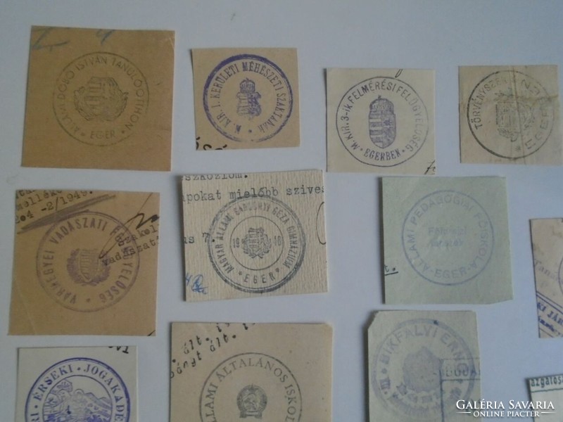 D202378  EGER  régi bélyegző-lenyomatok  40+ db.   kb 1900-1950's