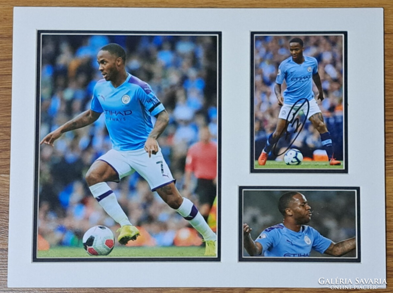 Raheem sterling English footballer autographed photo, signed, with certificate, 40 x 30 cm